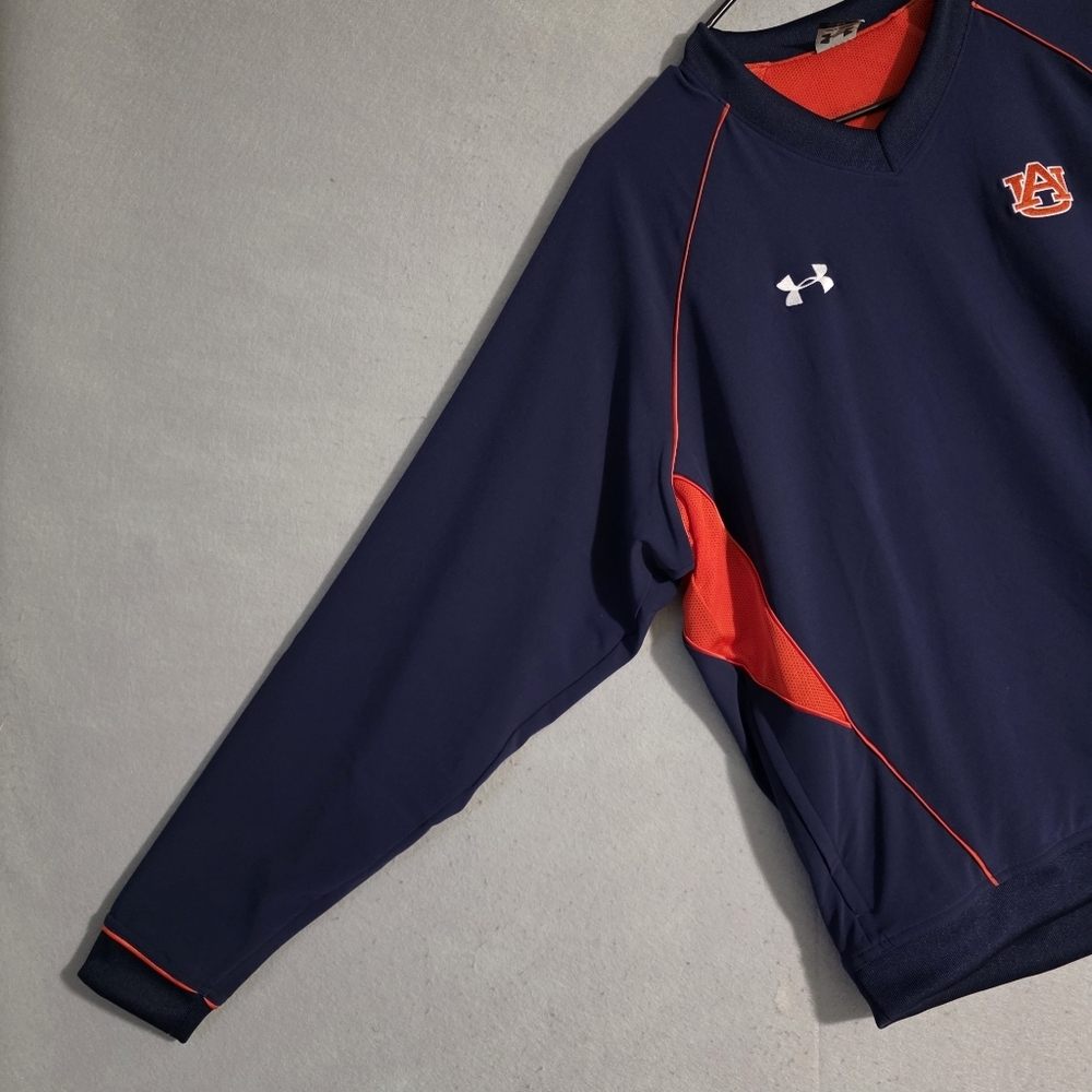 Under Armour Mens Auburn Tigers V Neck Long Sleeve Pullover Windbreaker Size M - Picture 8 of 12